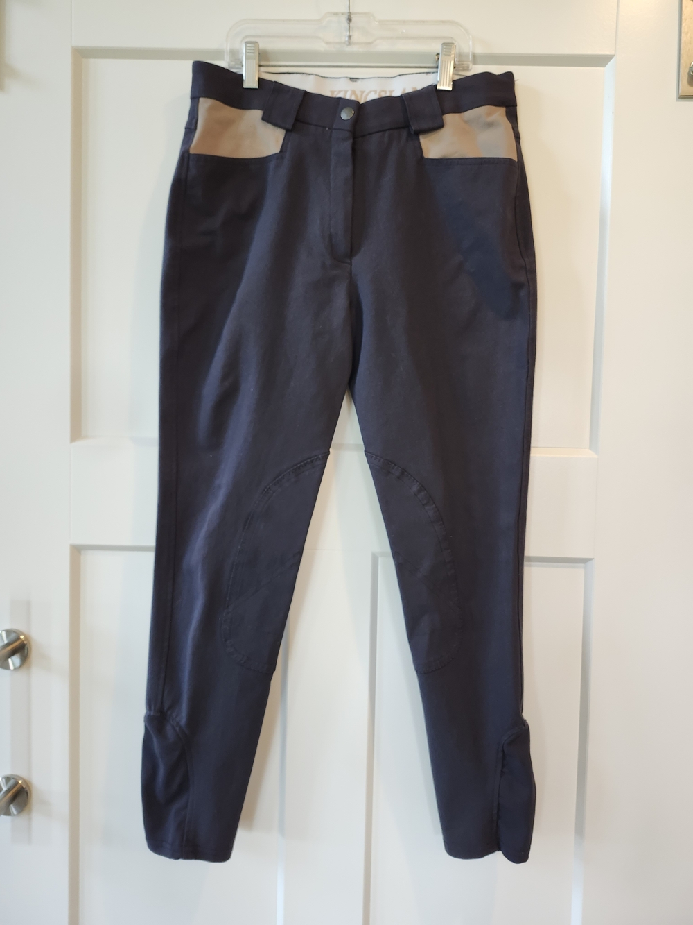 Women's Kingsland Black Riding Breeches with Tan Pocket Accents
